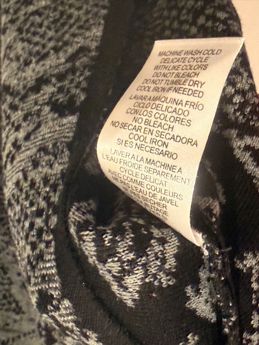 Nina Leonard Black and Gray Snake-Print Long Sleeve Dress - Picture 4 of 5